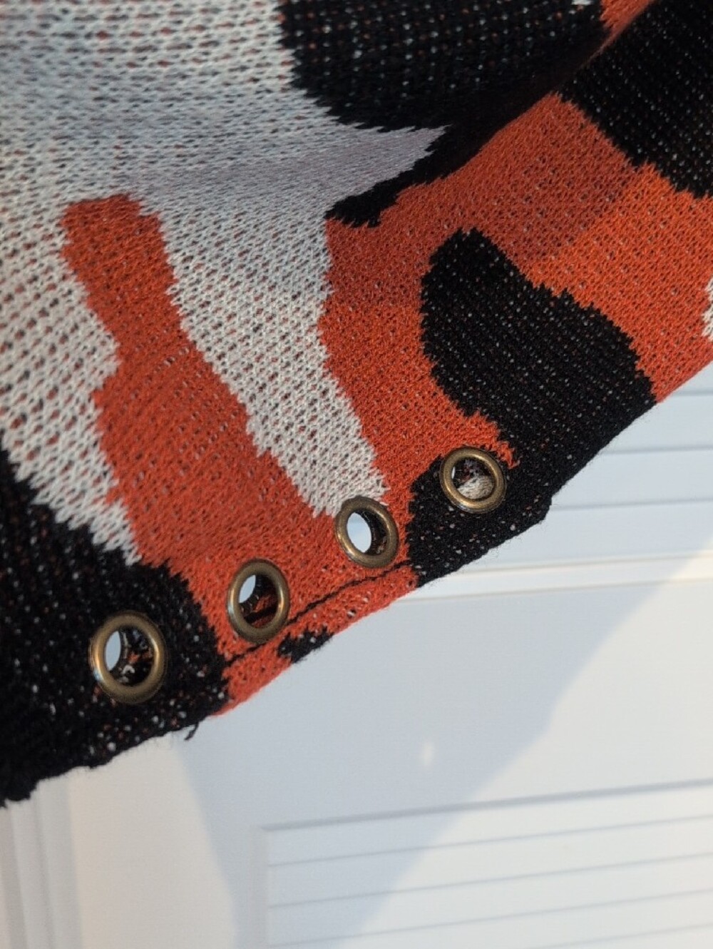 POL Orange, Black & Cream Camouflage Crewneck Sweater NWT Size S - Picture 6 of 7
